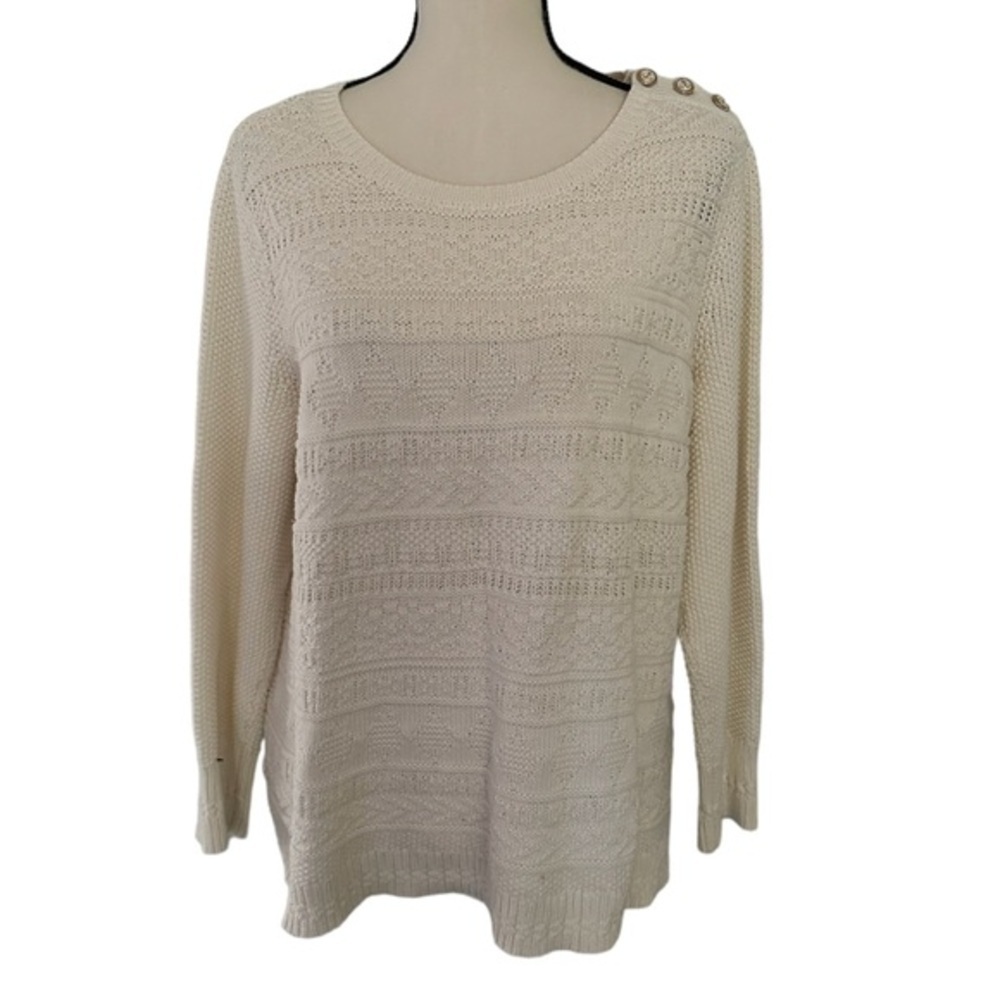 Talbots knit white sweater size 1X